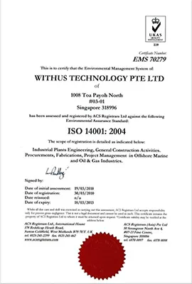 Withus Technology PTE LTD - ISO 14001:2004